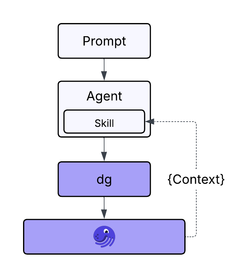 Prompt with the dg and skill